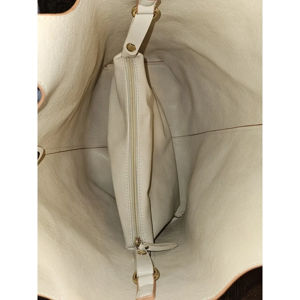 Madison West Elle Tote Vegan Leather - Peach with removable inner bag‎